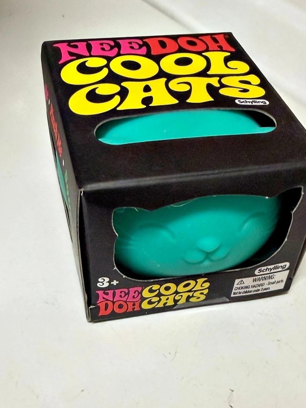 Schylling Needoh Cool Cat Squishy  Teal, NEW in Box